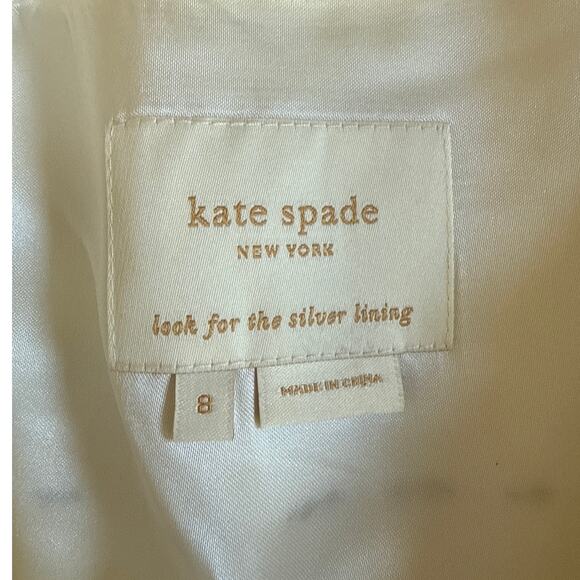 Women's Kate Spade New York Trish Be Dazzled Cream Black Dress Size 8 - Picture 7 of 9